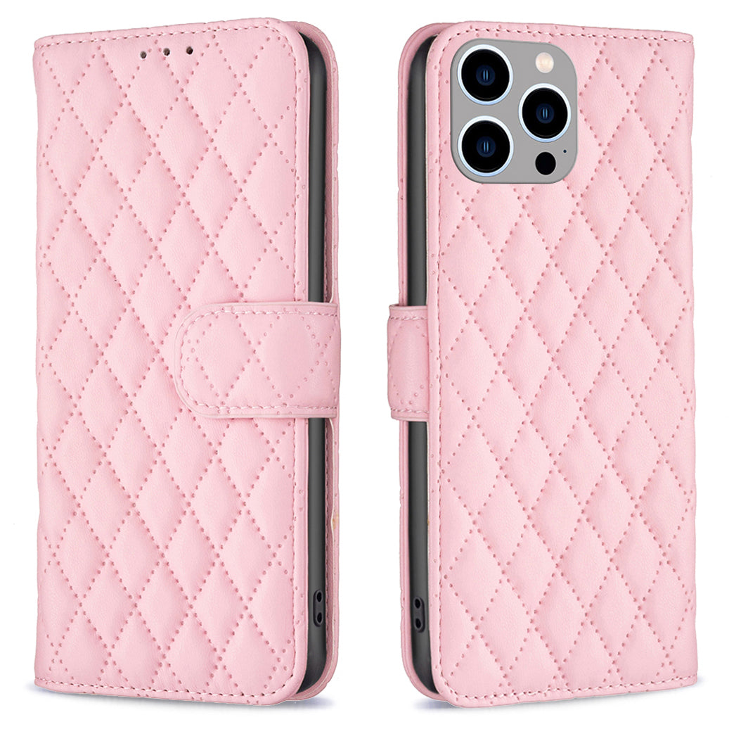 Binfen Color BF Style-14 for iPhone 15 Pro Imprinted Stand Phone Wallet Shell Leather Case Smartphone Cover - Pink Binfen Color BF Style-14 for iPhone 15 Pro Imprinted Stand Phone Wallet Shell Leather Case Smartphone Cover - Pink
